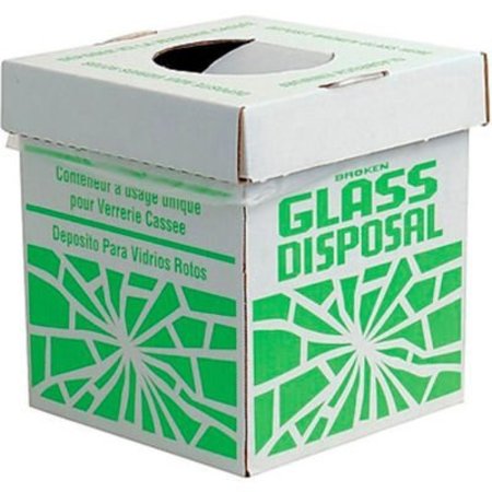 Bel-Art Bel-Art F24653-0002 Broken Glass Disposal Box, Benchtop Model, 8"W x 8"D x 10"H, Green, 6/PK F24653-0002